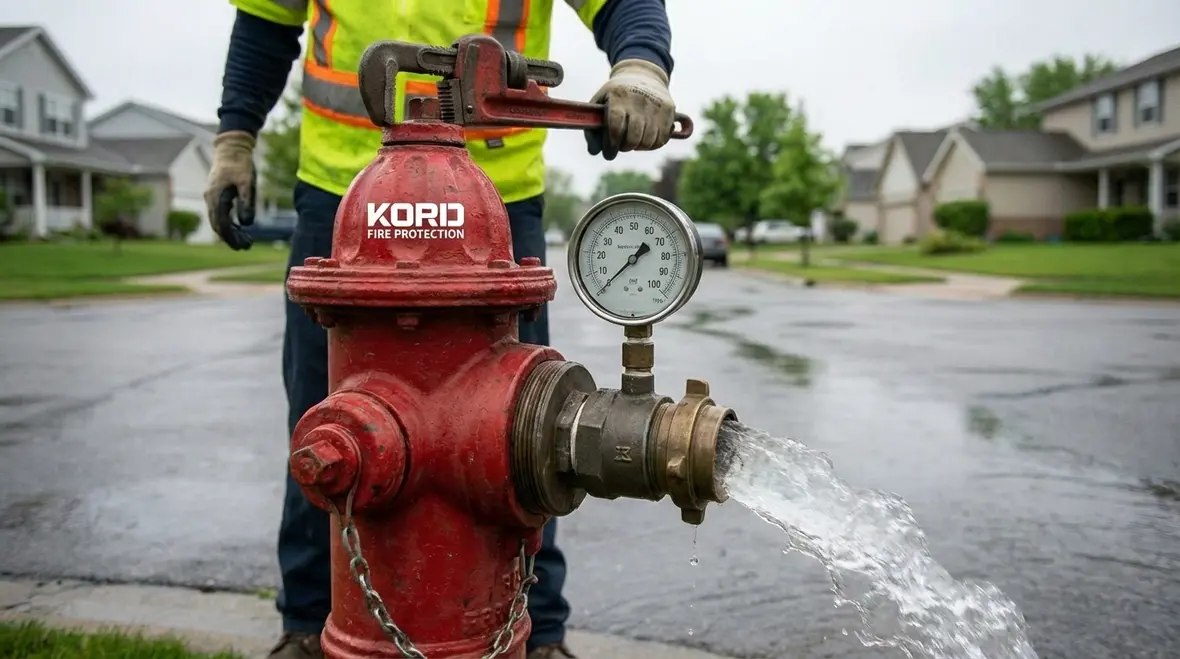 Diamond Bar fire hydrant inspection and testing in progress