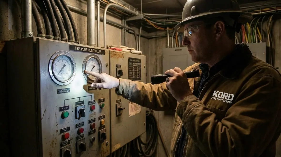 Annual fire pump flow test in Diamond Bar