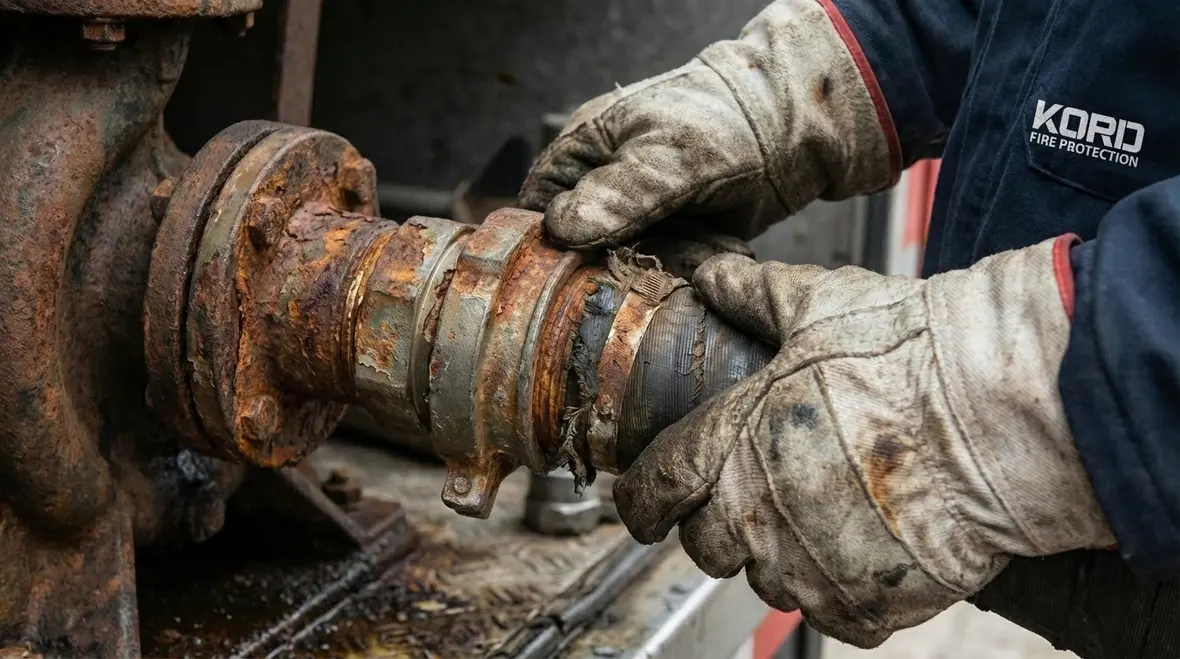 Diamond Bar fire pump technician explaining results to property manager