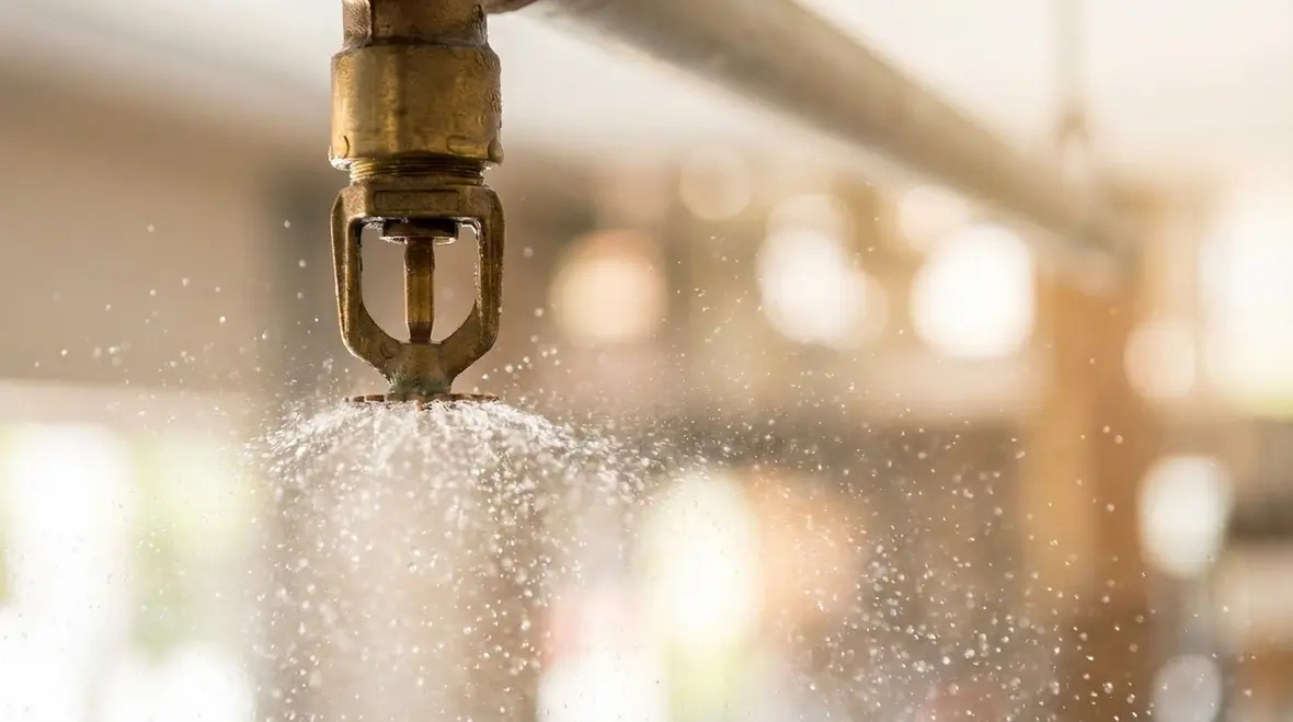 Downey business interior protected by commercial fire sprinklers