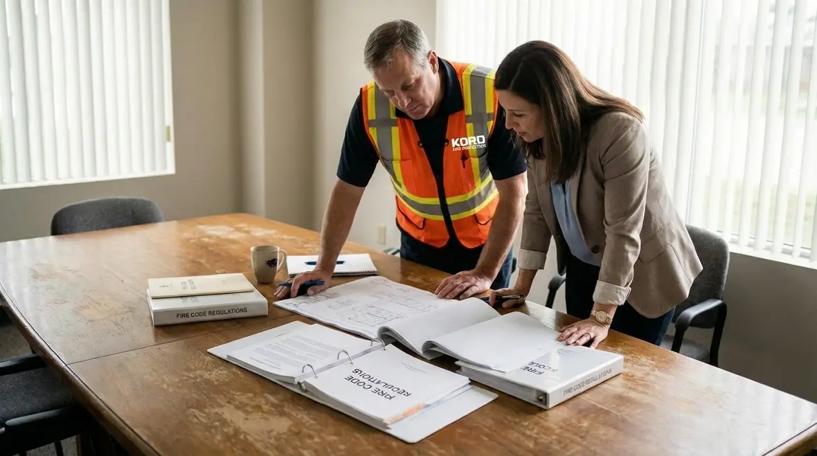 Fire extinguisher and sprinkler inspection in El Monte commercial building