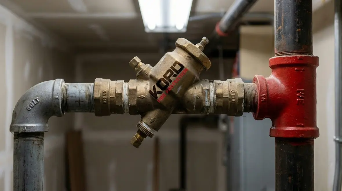 Fire sprinkler valves and backflow assembly
