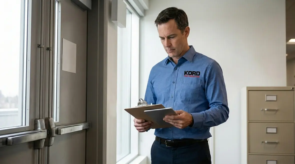 Automated fire safety documentation records and compliance workflow