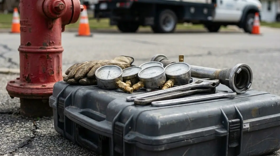 Hydrant flow test equipment in Gardena