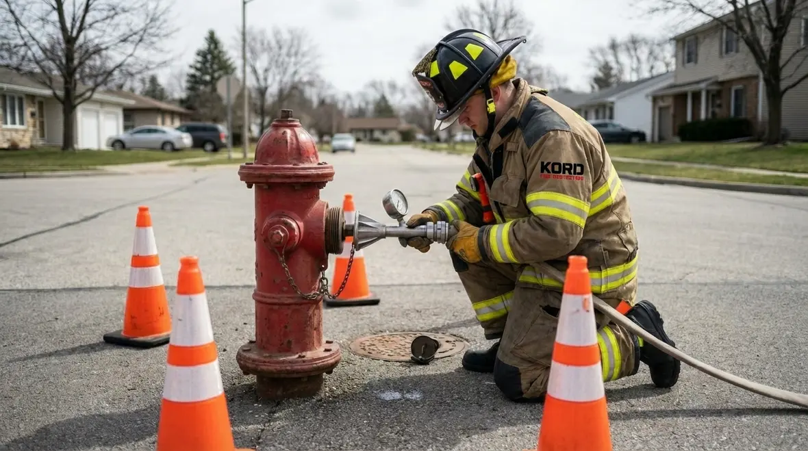 Property managers coordinating Gardena hydrant testing