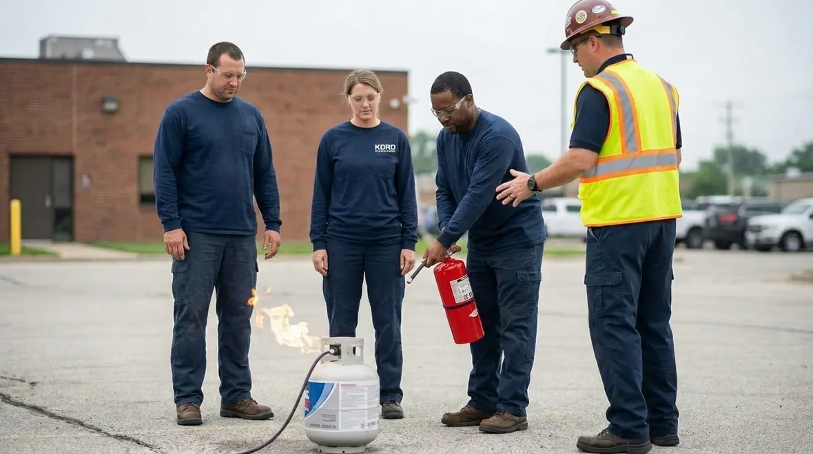 Glendale workplace staff learning fire safety