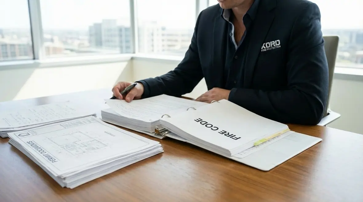 Fire alarm panel inspection in a Gardena commercial building