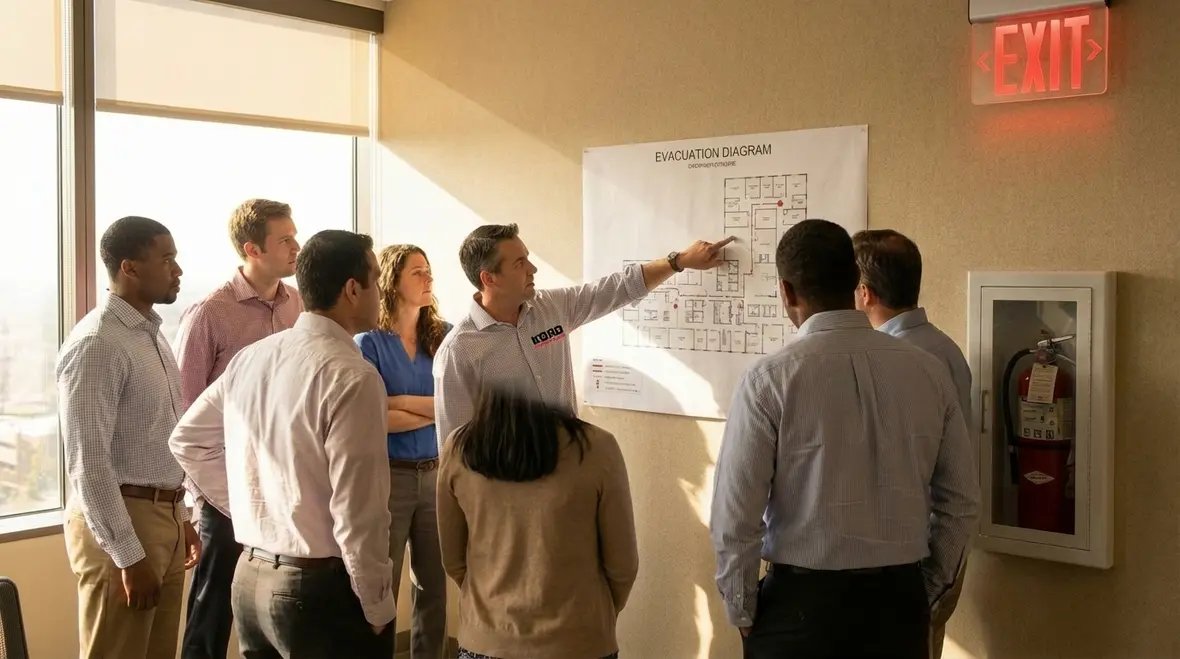 Staff fire safety training in a Gardena commercial property