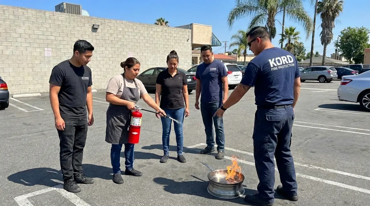 Hawaiian Gardens fire extinguisher training session