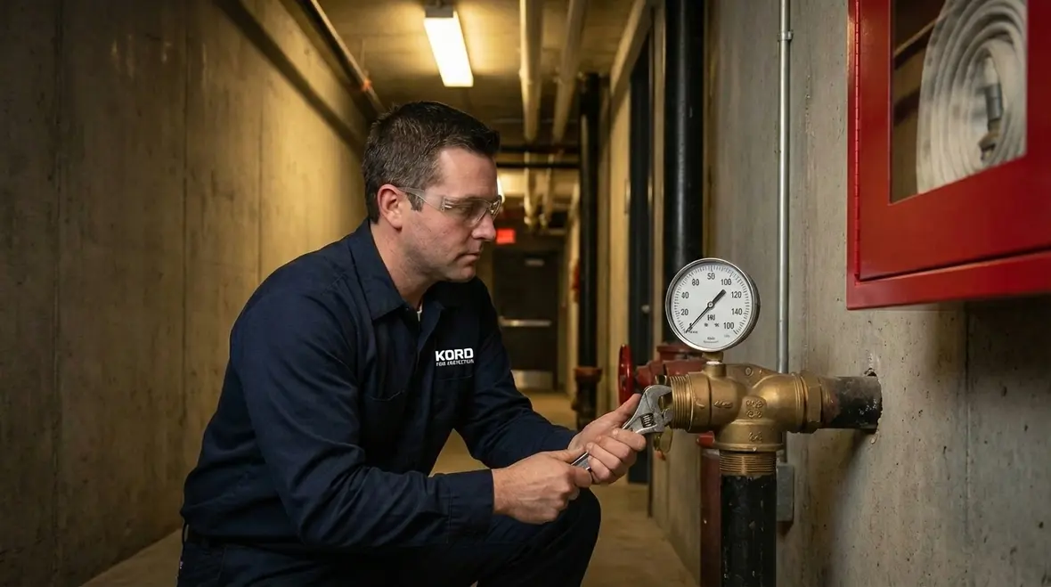 Standpipe components in Huntington Park building