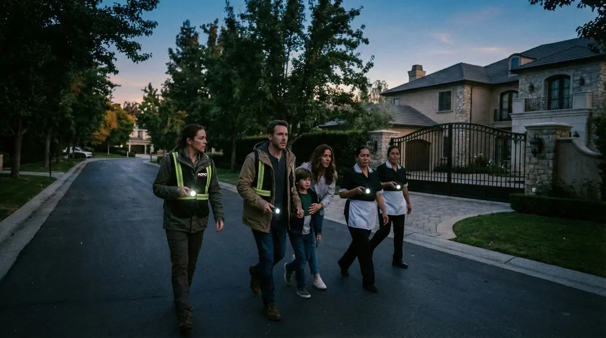 Estate driveway with fire-safe access in Hidden Hills