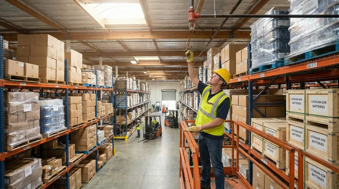 Warehouse fire sprinkler system in the City of Industry