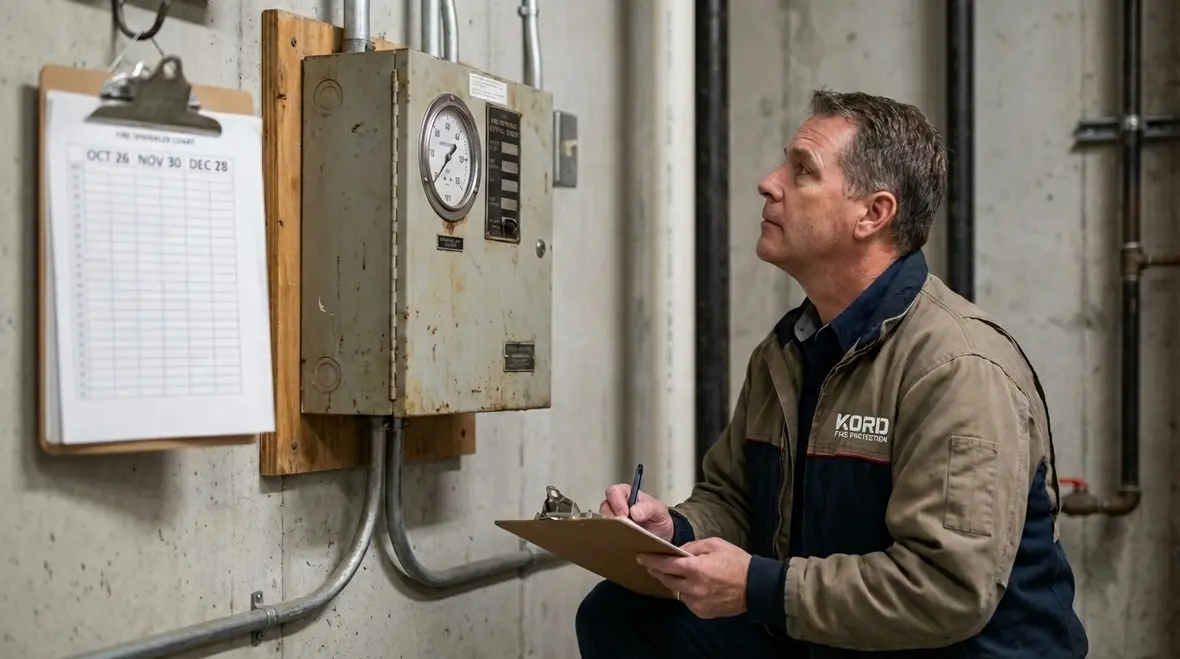 Fire sprinkler inspection revealing common issues in Glendale buildings