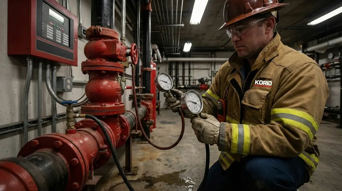 Engineered design drawing of a fire protection system