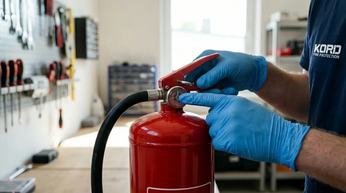 Inspecting and replacing fire extinguisher components