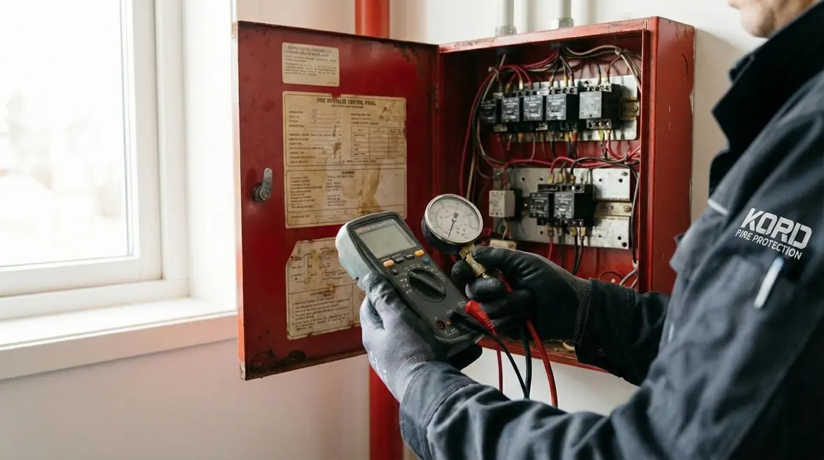 Corroded fire protection components discovered during inspection