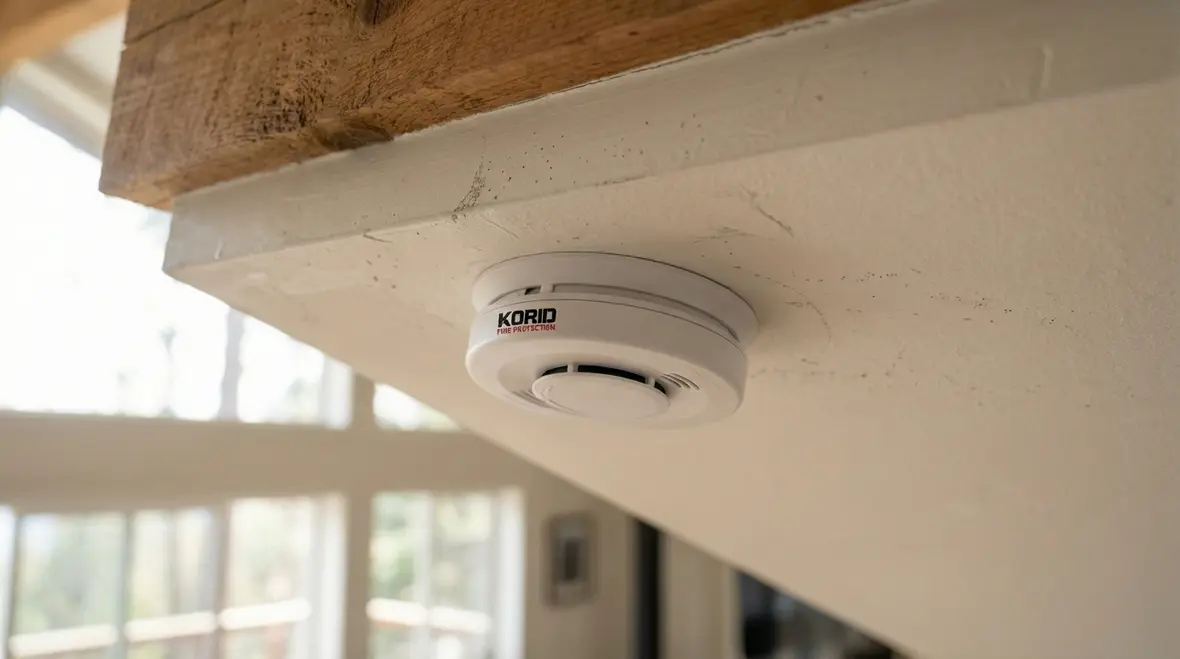 Technician inspecting La Habra Heights fire alarm control panel