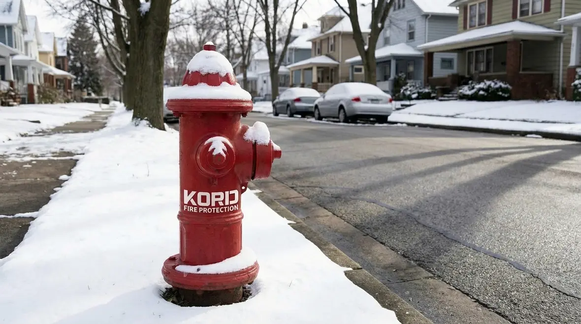 Close up of critical fire hydrant components