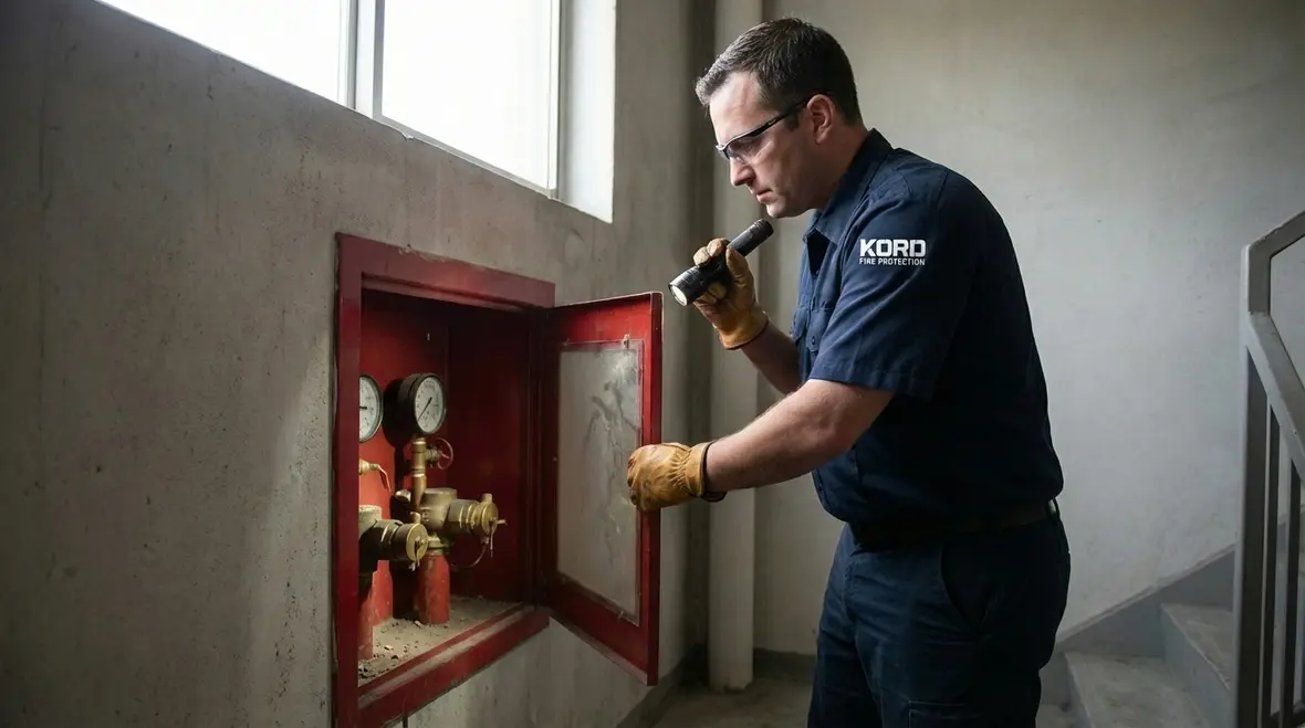 Technician performing a Lakewood standpipe inspection