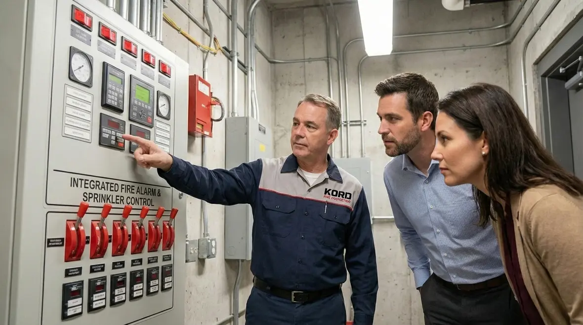 Lancaster property owner reviewing fire alarm monitoring setup