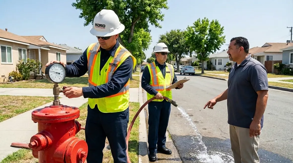 Lawndale fire hydrant testing and flow inspections
