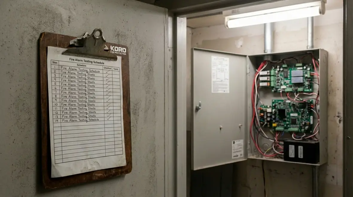 Fire alarm control panel inspection in Lomita