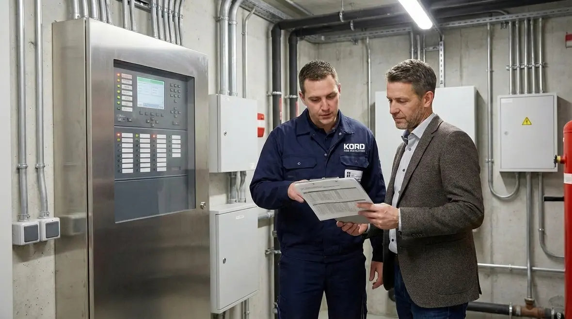 Kord Fire Protection team explaining smoke sensitivity results