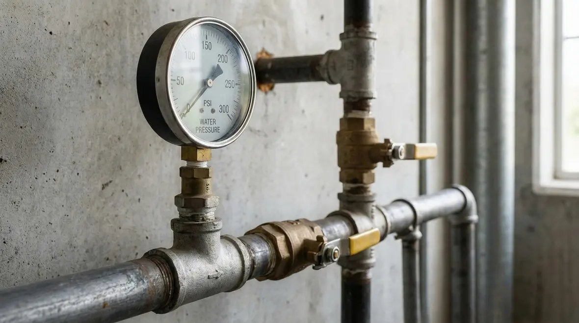 Technician reviewing fire system performance under varying water supply conditions