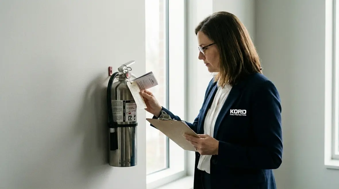 Insurance and liability review with fire extinguisher records