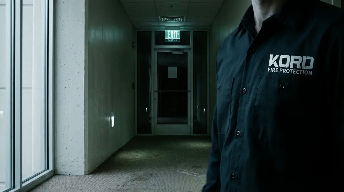 Santa Monica commercial egress lighting in hallway