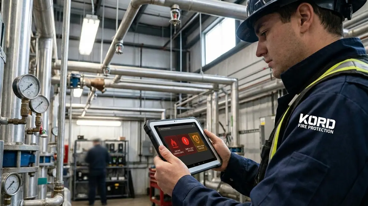 Networked fire protection devices in modern facility