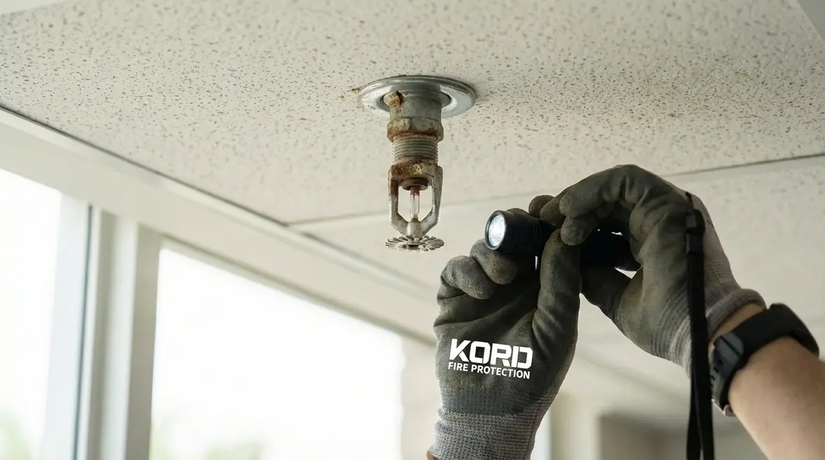 Inglewood property manager reviewing sprinkler inspection results