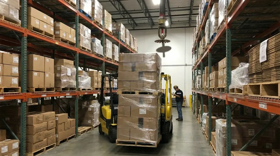 Fire sprinkler gauges and valves being checked during inspection