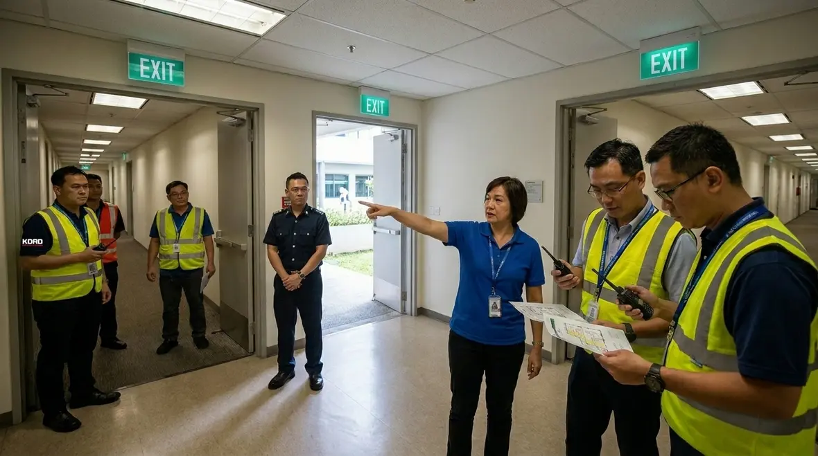 Fire alarm and evacuation planning for commercial staff