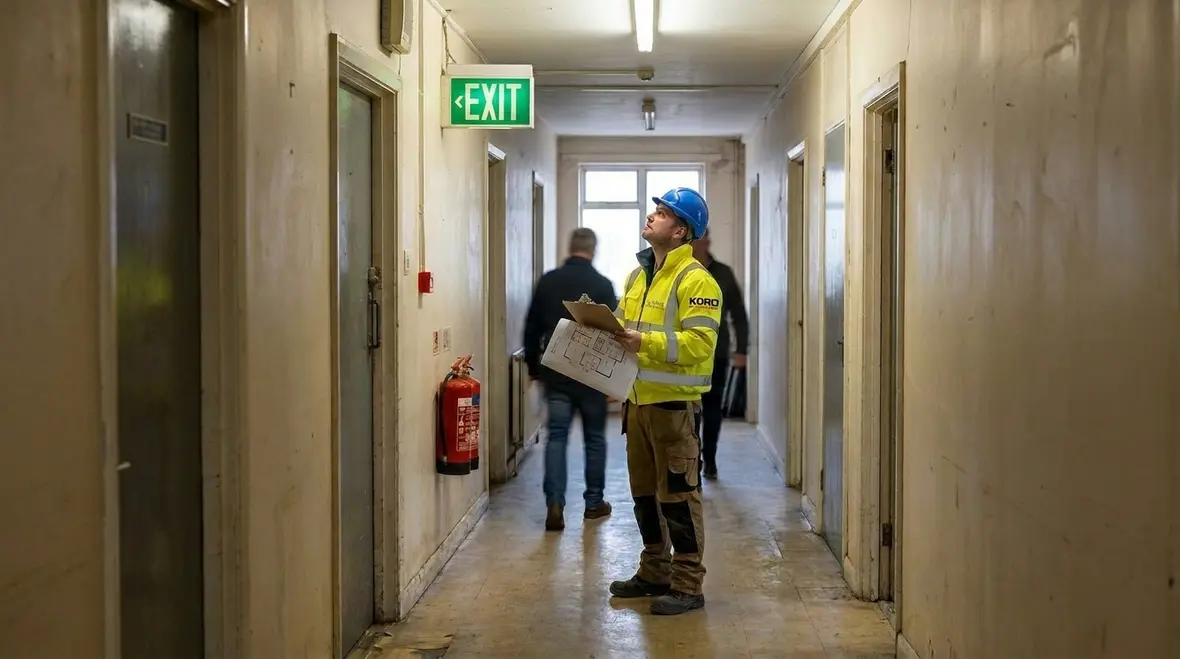 Commercial building fire safety emergency planning walkthrough