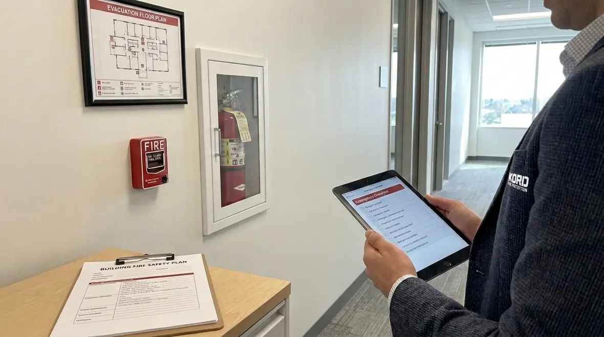 Building fire safety emergency planning for commercial facilities