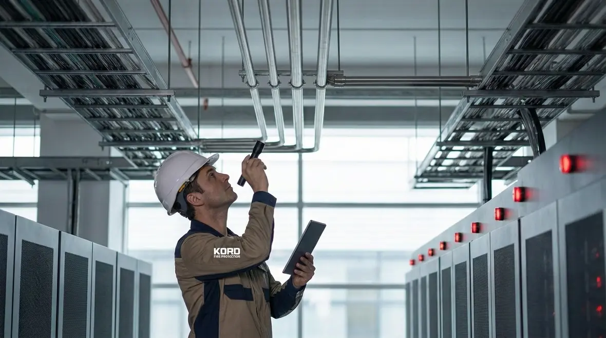 Clean agent cylinders protecting critical IT equipment in a data center