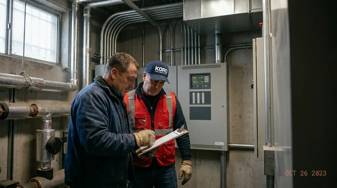 Fire alarm battery maintenance and testing in commercial facility