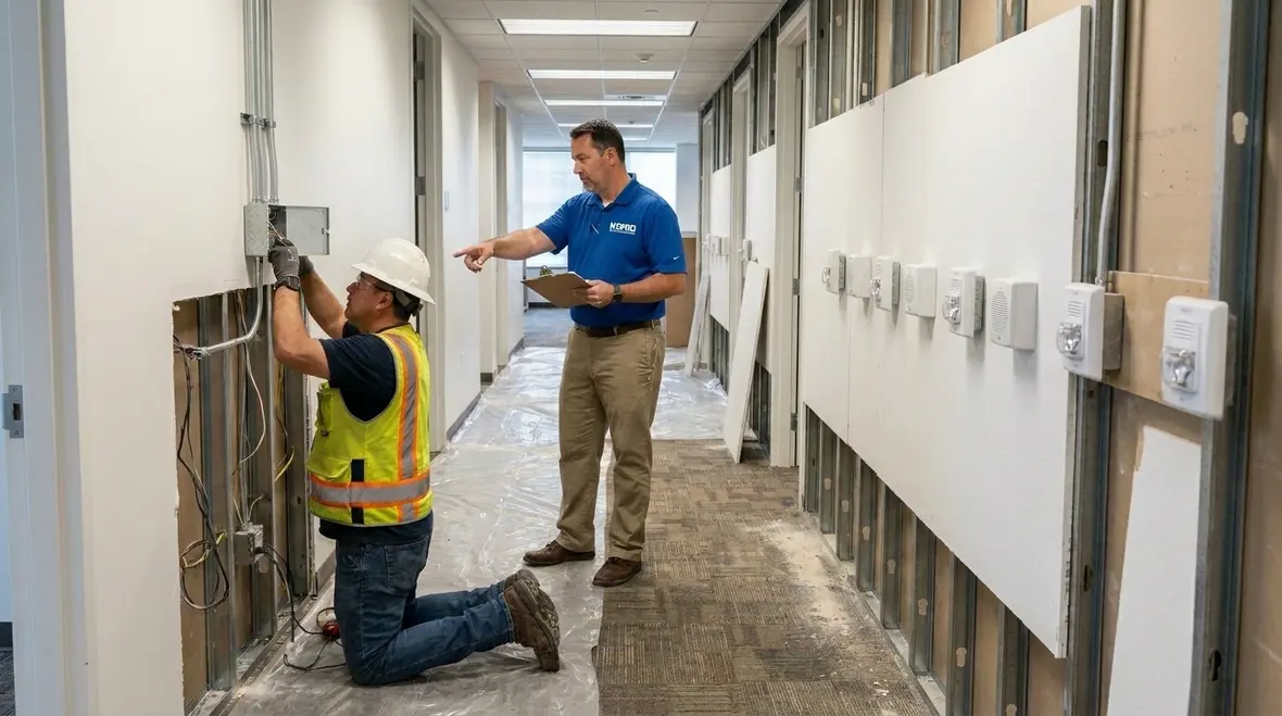 Fire alarm wiring pathways and expansion planning for commercial buildings