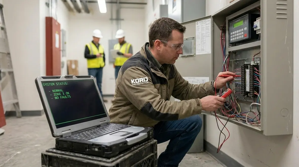 Hazard mapping and fire alarm device coverage in commercial property design