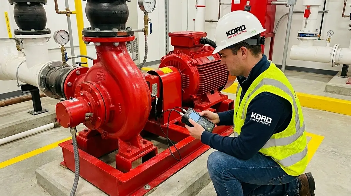 Fire pump vibration analysis for early wear