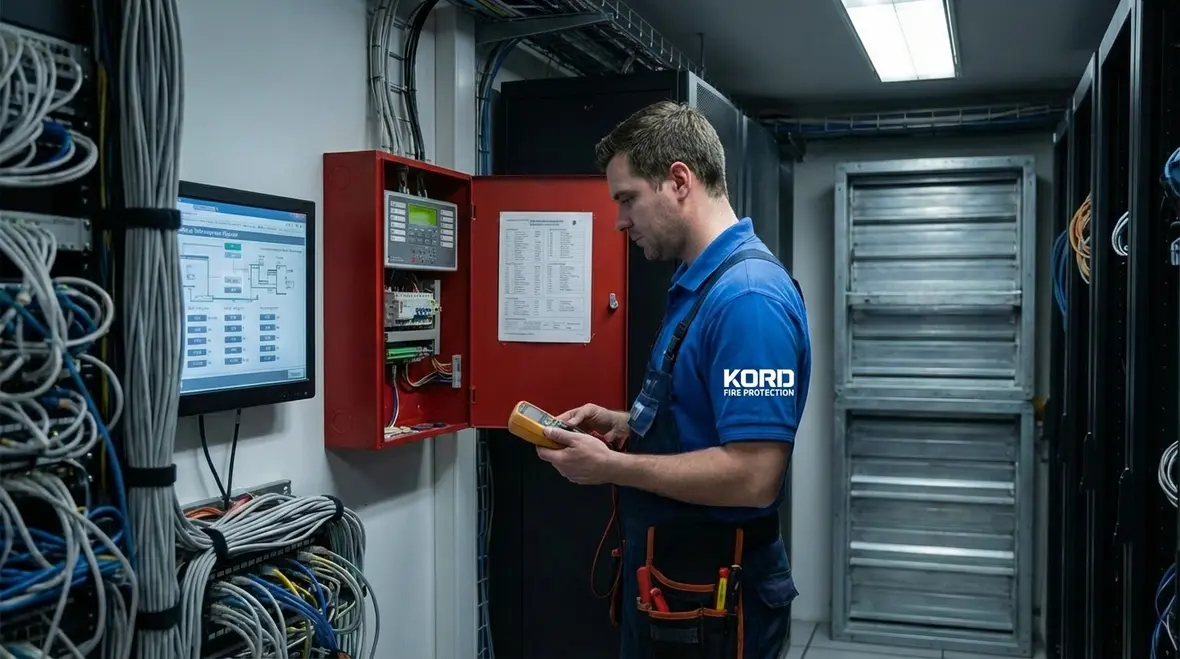 Data center fire suppression system operating as silent guardian