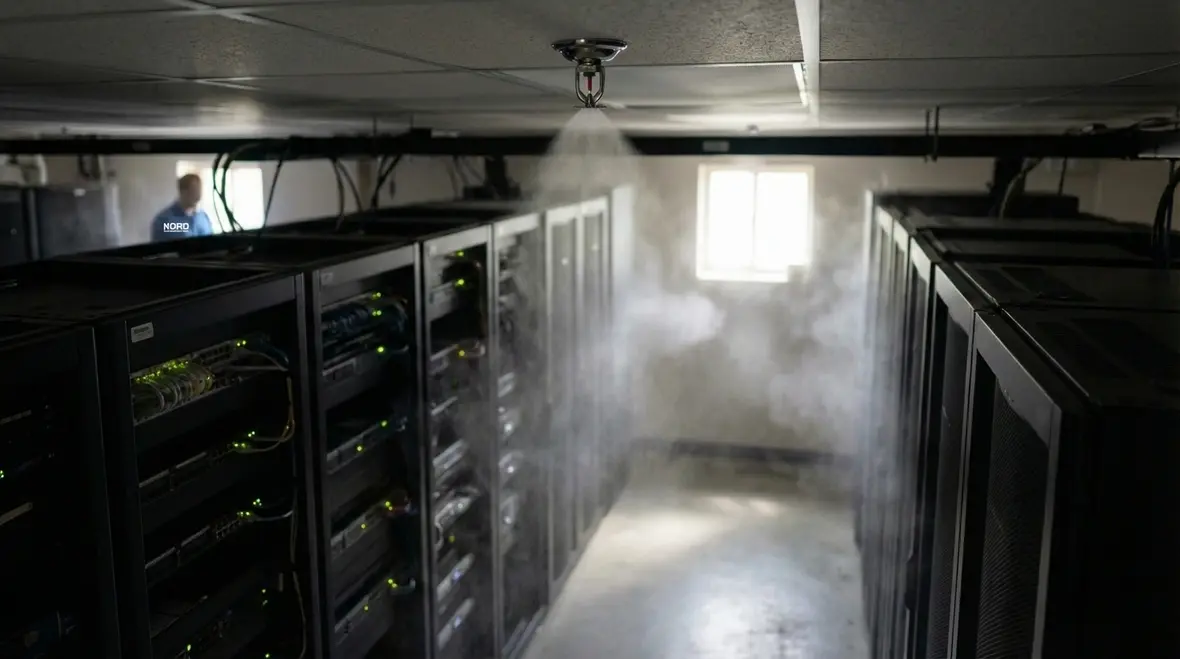 Server racks protected by clean agent gas suppression