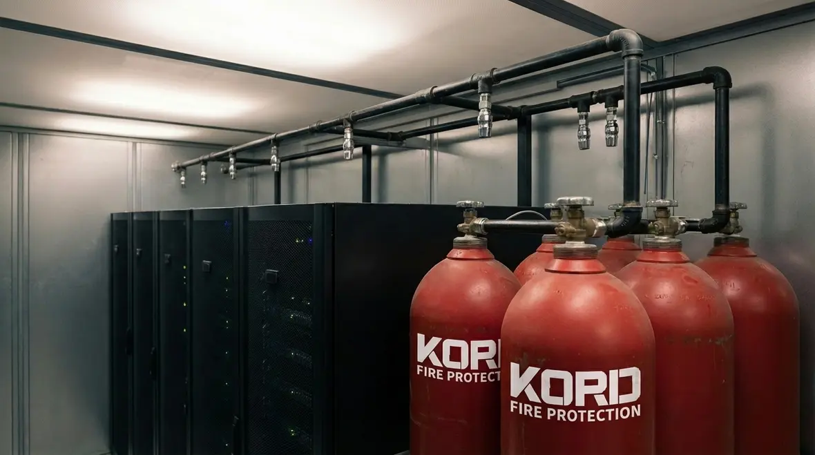 Fire detection devices installed around server and comms racks