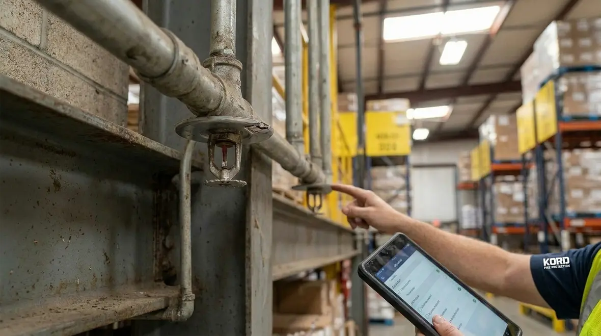 Fire protection team coordinating warehouse sprinkler system layout early