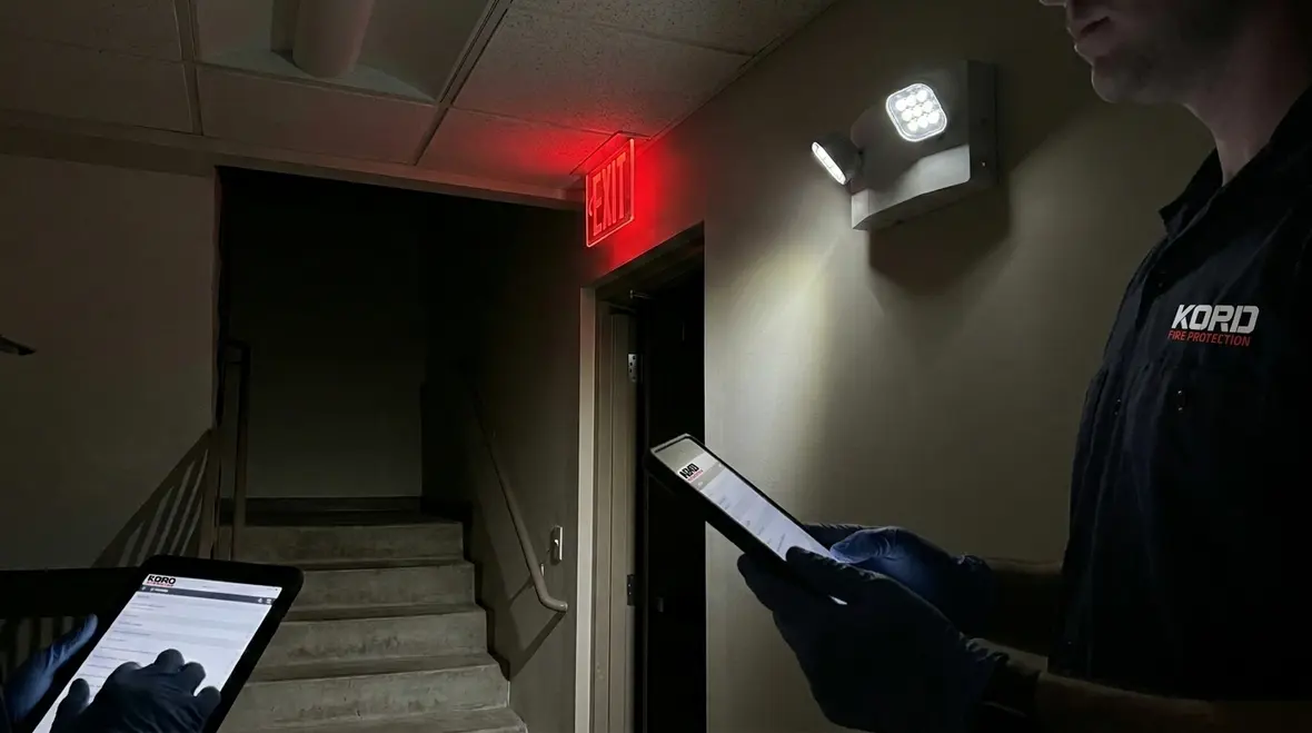 Emergency lighting design standards coverage mapping travel routes