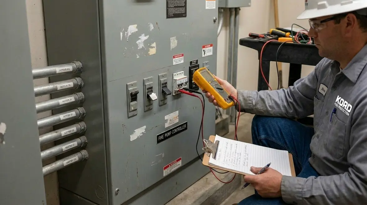 Emergency power transfer switching for fire pumps and standpipe systems
