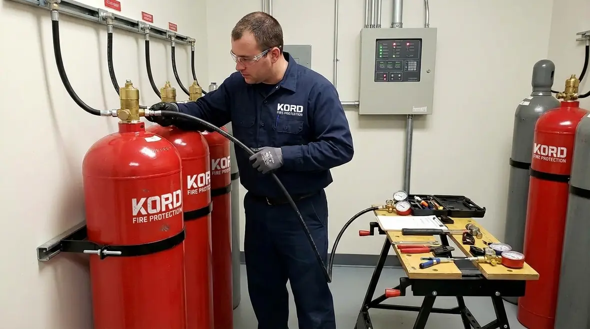 Fire System Recharging After Suppression Discharge