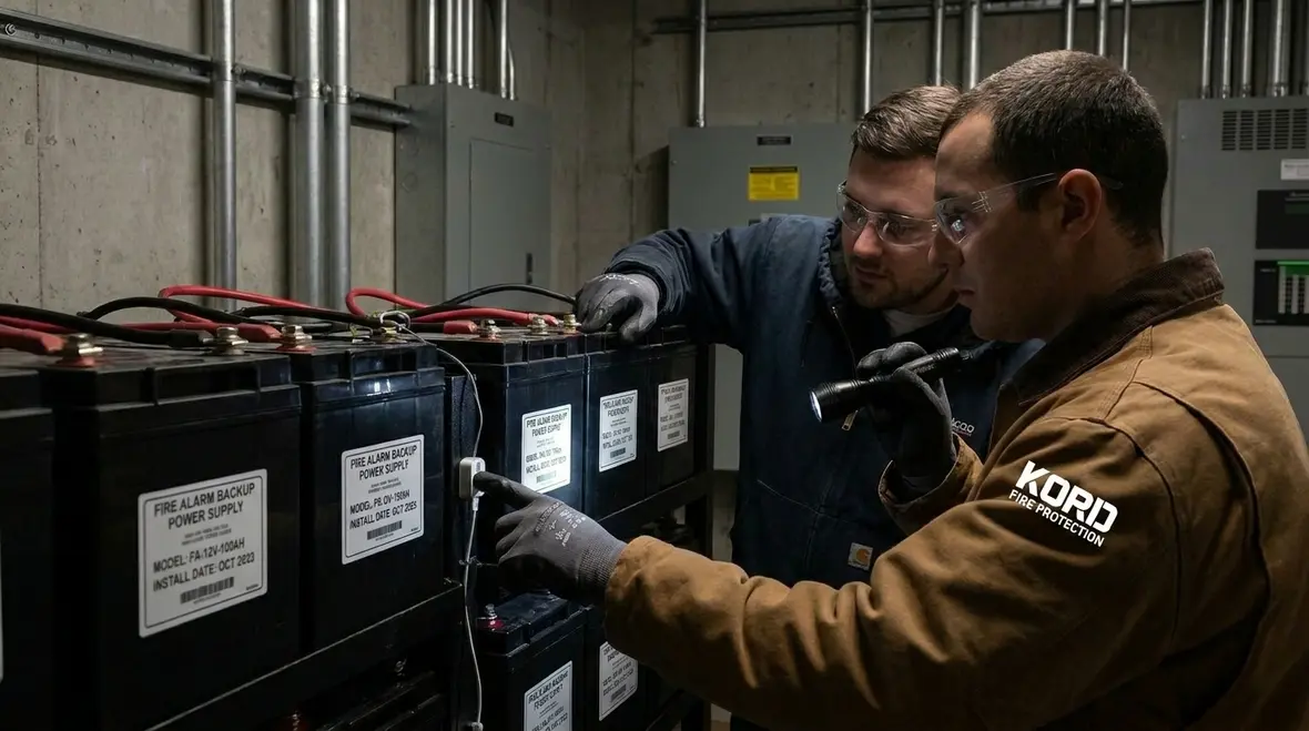 fire alarm battery system inspection