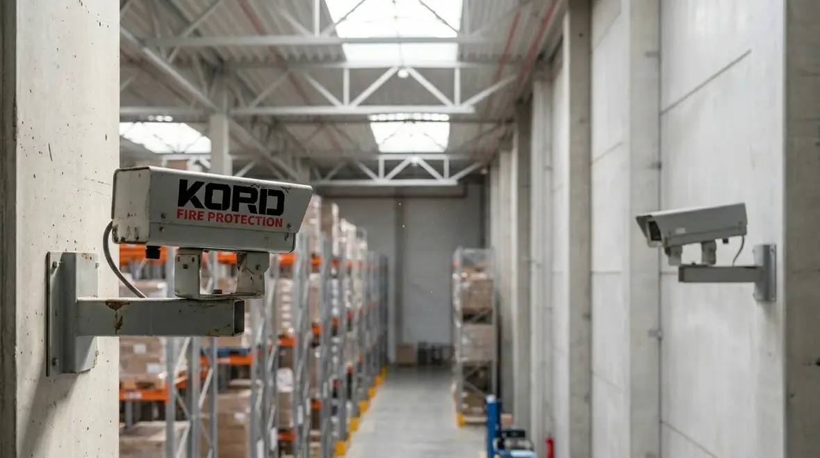 Long range beam smoke detection system in use